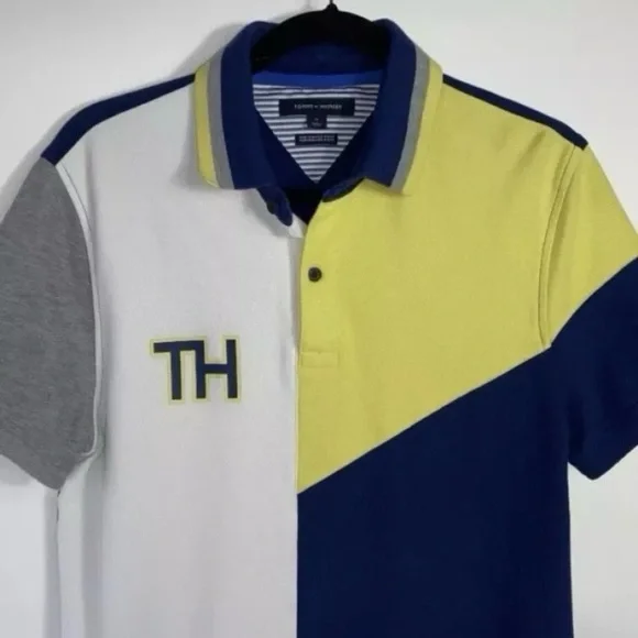 Tommy Hilfiger Men's Short Sleeve Colorblock Knit Polo Hilfiger Collar Size M - Picture 3 of 12